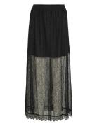 Visusi Hw Lace Skirt Skirts Maxi Skirts Black Vila