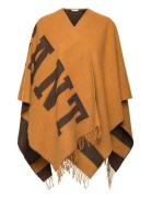 Logo Wool Poncho Tops Knitwear Ponchos Brown GANT