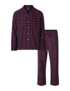 Ethan Organic Cotton Checked Flannel Pajama Set Pyjamas Nattøj Red Lex...