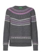 Sweater L/S Tops Knitwear Jumpers Grey United Colors Of Benetton