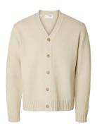 Slhcody Ls Knit Relaxed Cardigan Tops Knitwear Cardigans Cream Selecte...