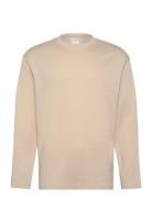 Slhlooseoscar Ls O-Neck Tee Noos Tops T-Langærmet Skjorte Beige Select...