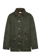 Waxed-Effect Parka Parka Jakke Green Mango