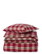 Checked Cotton Flannel Bed Set Home Textiles Bedtextiles Bed Sets Red ...