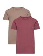 Basic 33 -T-Shirt Ss  Tops T-Kortærmet Skjorte Pink Minymo