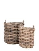 Alina - Baskets, Kubu Rattan, Natural, Set Of 2 Home Decoration Flower...