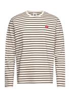 Wwmel Badge Longsleeve Tops T-Langærmet Skjorte Cream Double A By Wood...