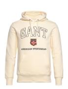 Graphic Hoodie Tops Sweatshirts & Hoodies Hoodies Cream GANT