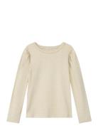 Nmfnigella Ls Slim Top Tops T-shirts Long-sleeved T-Skjorte Beige Name...