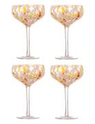 Lilya Cocktail Glass Home Tableware Glass Cocktail Glass Pink Blooming...