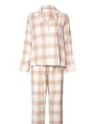 Pj Ls Flannel Twill Check Pyjamas Nattøj Cream Hunkemöller