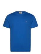 Slim Shield Ss T-Shirt Tops T-Kortærmet Skjorte Blue GANT