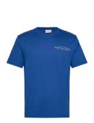 Printed Graphic Ss T-Shirt Tops T-Kortærmet Skjorte Blue GANT