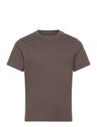 Boxy Heavyweight T-Shirt Tops T-Kortærmet Skjorte Brown Weekday