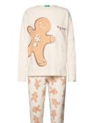 Pyjama(Sweater+Trous Pyjamas Nattøj Cream United Colors Of Benetton