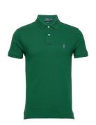 Basic Mesh-Ssl-Knt Tops Polos Short-sleeved Green Polo Ralph Lauren