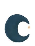 Moon Cushion L1N0 In Washed French Linen Home Kids Decor Cushions Blue...