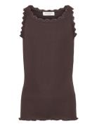 Rkbeatha Sl Strap Lace Top Tops T-shirts Sleeveless Brown Rosemunde Ki...