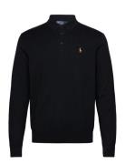 32/3 Cotton-Lsl-Plo Tops Polos Long-sleeved Black Polo Ralph Lauren