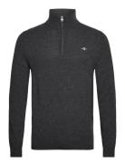 Extrafine Lambswool Half Zip Tops Knitwear Half Zip Jumpers Grey GANT