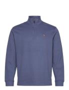 Estate-Rib Quarter-Zip Pullover Tops Knitwear Half Zip Jumpers Blue Po...