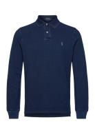 20/1 Mesh-Lsl-Knt Tops Polos Long-sleeved Navy Polo Ralph Lauren