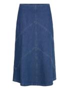 Canabbeleen Skirt Skirts Knee-length & Midi Skirts Blue Bruuns Bazaar