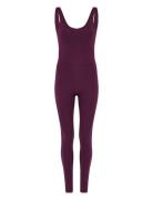 Scoop Back Unitard, Long Bottoms Jumpsuits Purple Girlfriend Collectiv...