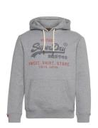 Vl Heritage Relaxed Hood Tops Sweatshirts & Hoodies Hoodies Grey Super...