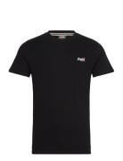 Essential Contrast Emb Tee Tops T-Kortærmet Skjorte Black Superdry