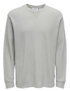 Onswaffle Rlx Ls Tee Tops Sweatshirts & Hoodies Sweatshirts Grey ONLY ...