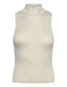 Lurex Knitted Top With Perkins Neck Vests Knitted Vests Silver Mango