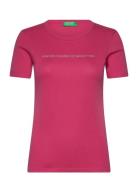 Short Sleeves T-Shirt Tops T-shirts & Tops Short-sleeved Pink United C...