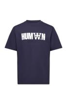 Wwasa Humaan Tshirt Tops T-Kortærmet Skjorte Navy Double A By Wood Woo...