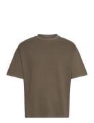 Boxy T-Shirt Tops T-Kortærmet Skjorte Khaki Green Weekday