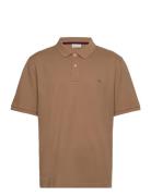 Shield Logo Ss Pique Tops Polos Short-sleeved Beige GANT