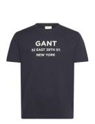 Small Graphic Printed T-Shirt Tops T-Kortærmet Skjorte Blue GANT