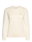 Classic Cotton C-Neck Tops Knitwear Jumpers Cream GANT