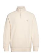 Texture Half-Zip Tops Sweatshirts & Hoodies Sweatshirts Cream GANT