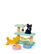 Dollhouse Set - Pet Cats Toys Playsets & Action Figures Wooden Figures...