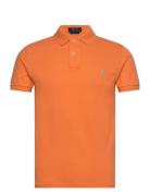 Slim Fit Mesh Polo Shirt Tops Polos Short-sleeved Orange Polo Ralph La...