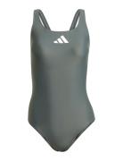 3 Bars Suit Sport Swimsuits Grey Adidas Performance