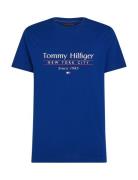 Hilfiger Center Stack Tee Tops T-Kortærmet Skjorte Blue Tommy Hilfiger