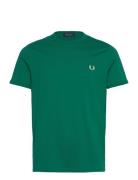 Ringer T-Shirt Tops T-Kortærmet Skjorte Green Fred Perry