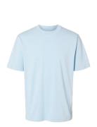 Slhcolman Ss O-Neck Tee Noos Tops T-Kortærmet Skjorte Blue Selected Ho...