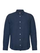 Patch Shirt Tops Shirts Linen Shirts Navy Lee Jeans