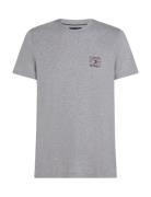 Hilfiger Stack Tee Tops T-Kortærmet Skjorte Grey Tommy Hilfiger