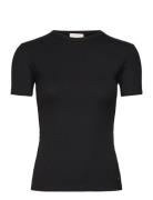 Modal Rib Slim Ss Top Tops T-shirts & Tops Short-sleeved Black Calvin ...