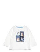 Bluey Printed T-Shirt Tops T-shirts Long-sleeved T-Skjorte White Mango