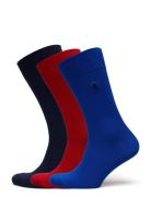 Cotton-Blend Trouser Sock 3-Pack Underwear Socks Regular Socks Blue Po...